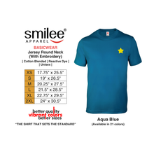 Load image into Gallery viewer, BASIC JERSEY ROUND NECK (AQUA BLUE) WITH EMBROIDERY