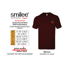 Load image into Gallery viewer, BASIC JERSEY ROUND NECK (MAROON) WITH EMBROIDERY