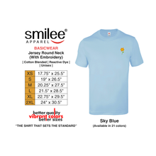 Load image into Gallery viewer, BASIC JERSEY ROUND NECK (SKY BLUE) WITH EMBROIDERY