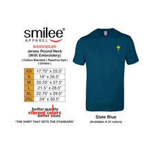 Load image into Gallery viewer, BASIC JERSEY ROUND NECK (SLATE BLUE) WITH EMBROIDERY