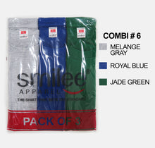 Load image into Gallery viewer, PACK OF 3 SHIRTS (BASIC JERSEY ROUND NECK)
