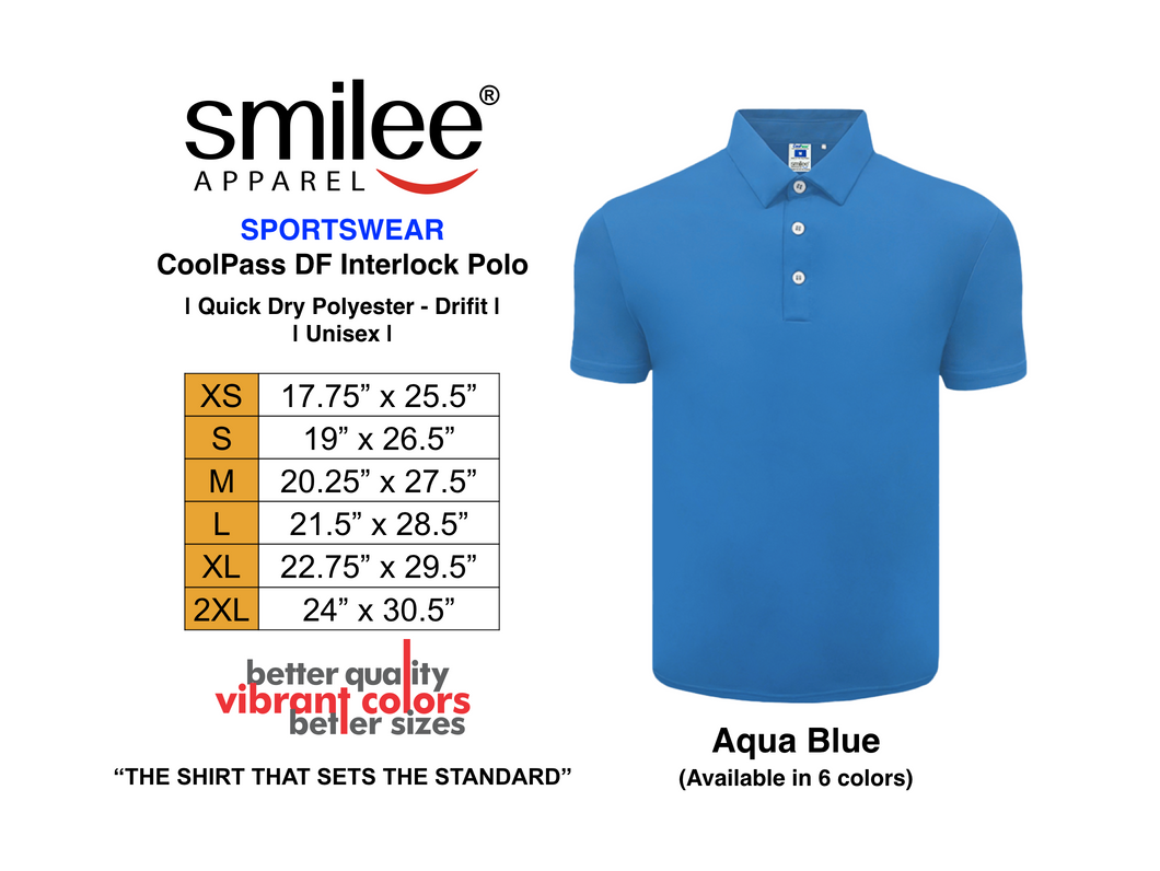 COOLPASS DF INTERLOCK POLO (AQUA BLUE)