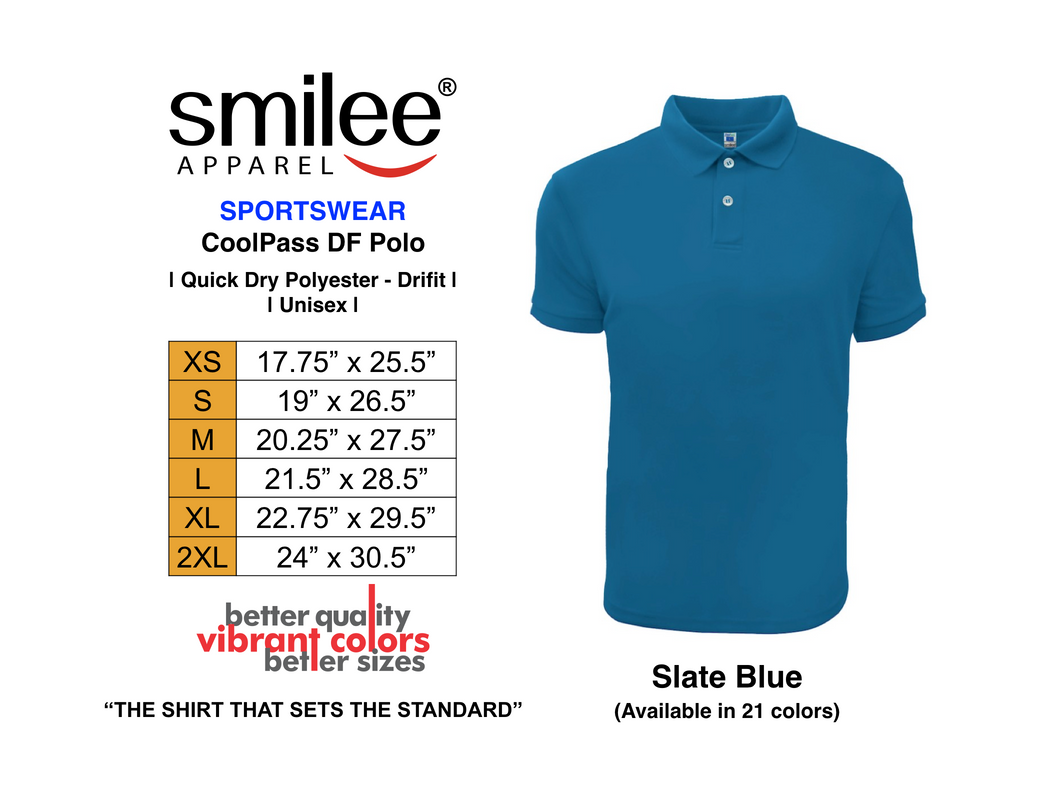 COOLPASS DF POLO (SLATE BLUE)
