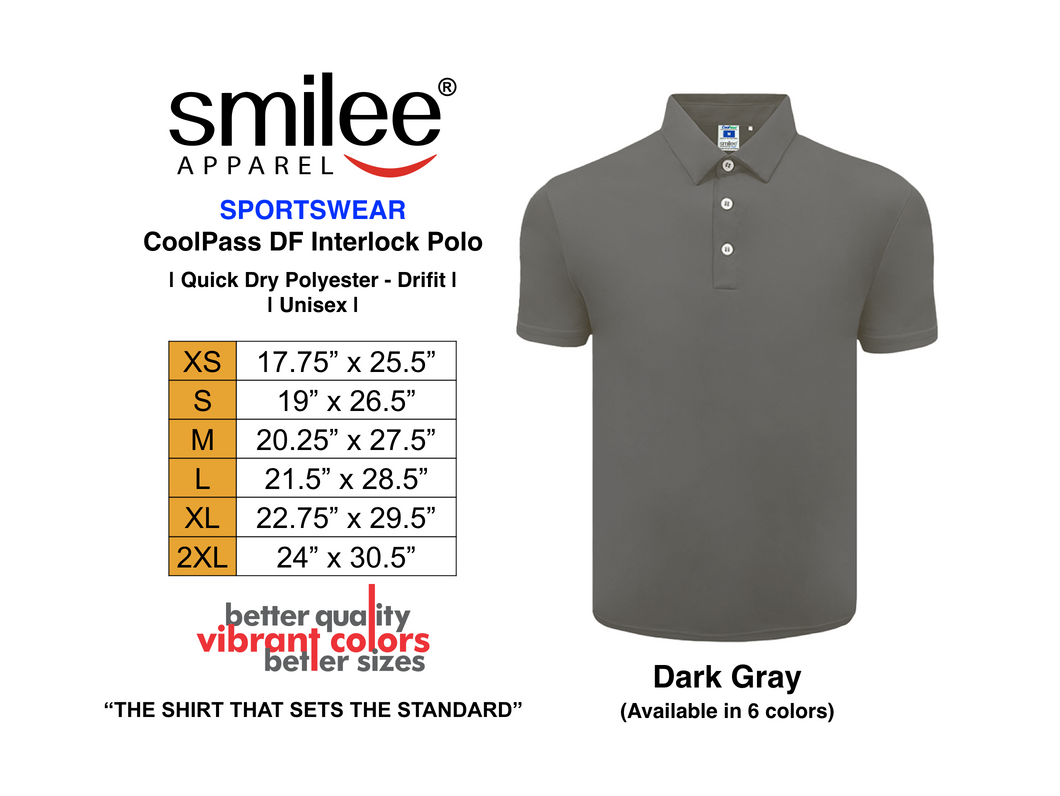 COOLPASS DF INTERLOCK POLO (DARK GRAY)