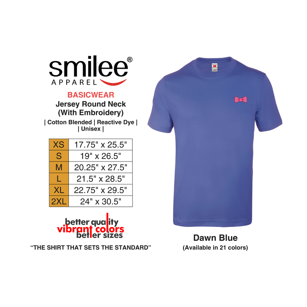 BASIC JERSEY ROUND NECK (DAWN BLUE) WITH EMBROIDERY