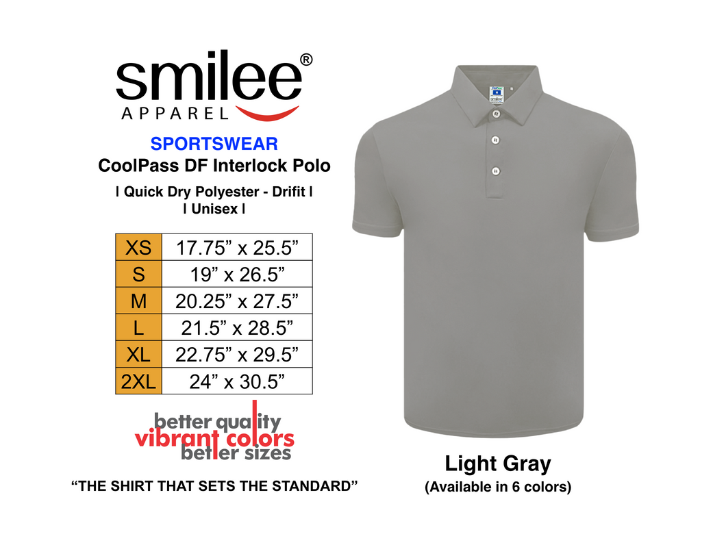 COOLPASS DF INTERLOCK POLO (LIGHT GRAY)
