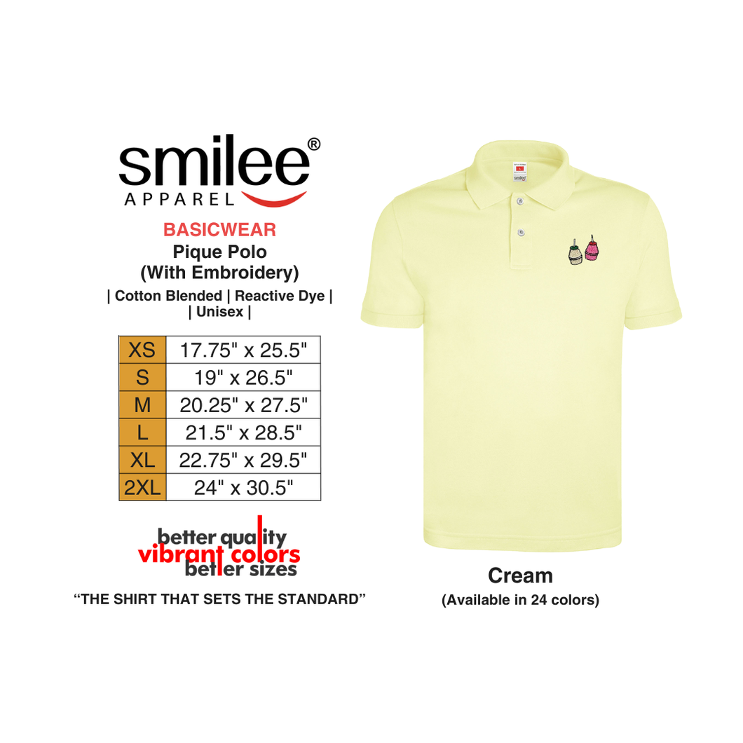BASIC PIQUE POLO (CREAM) WITH EMBROIDERY