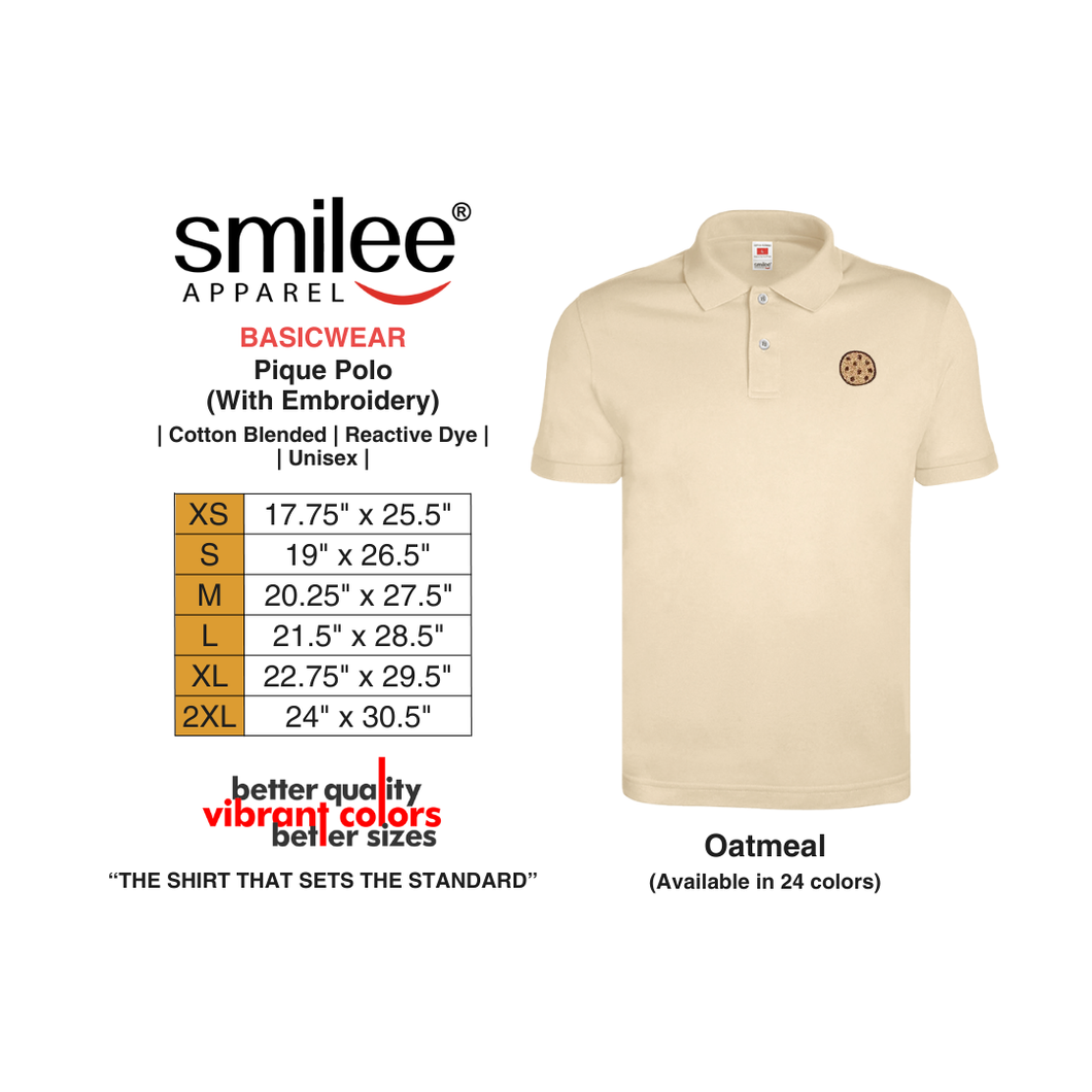 BASIC PIQUE POLO (OATMEAL) WITH EMBROIDERY
