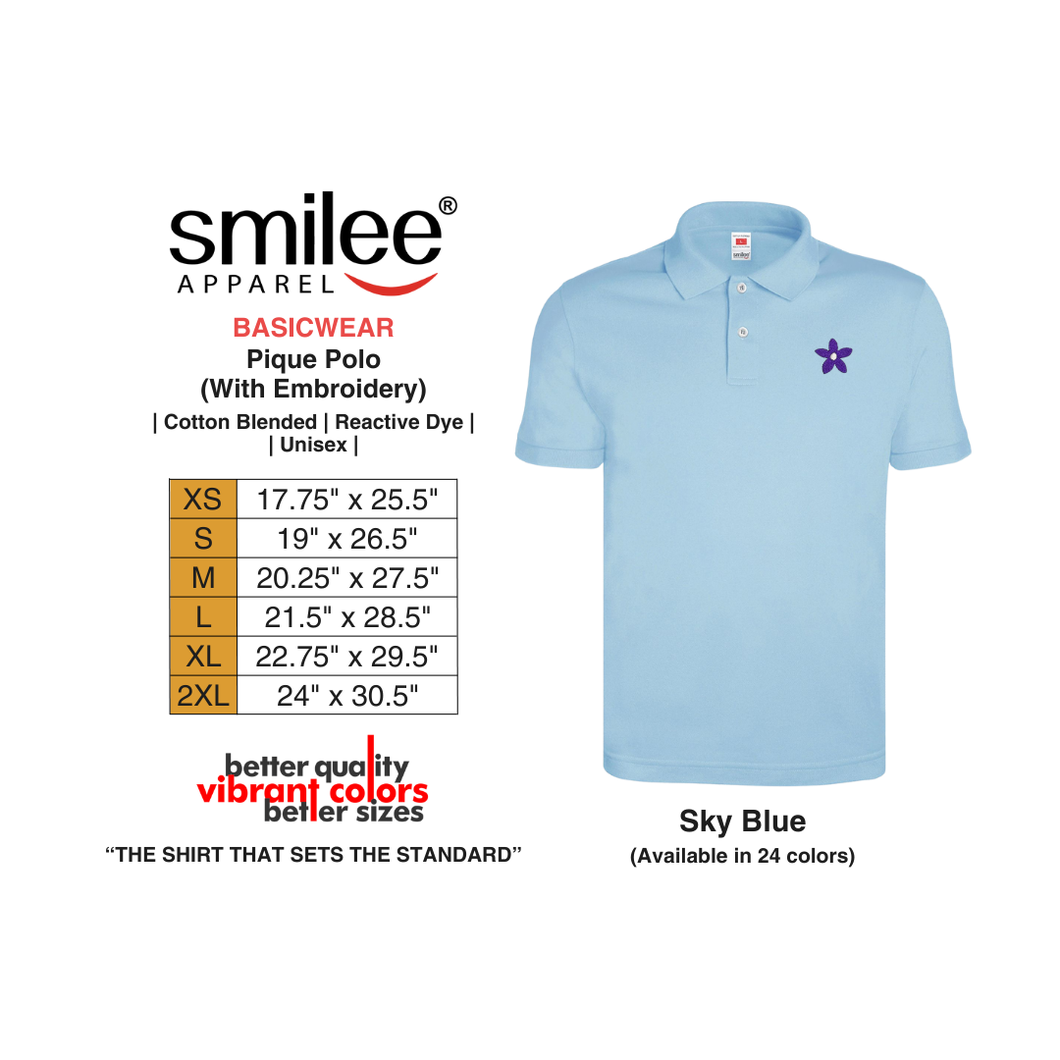 BASIC PIQUE POLO (SKY BLUE) WITH EMBROIDERY