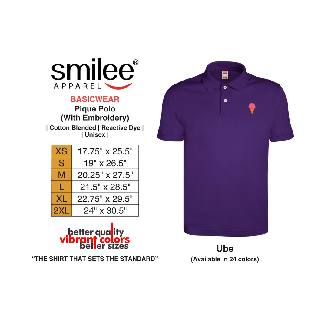BASIC PIQUE POLO (UBE) WITH EMBROIDERY