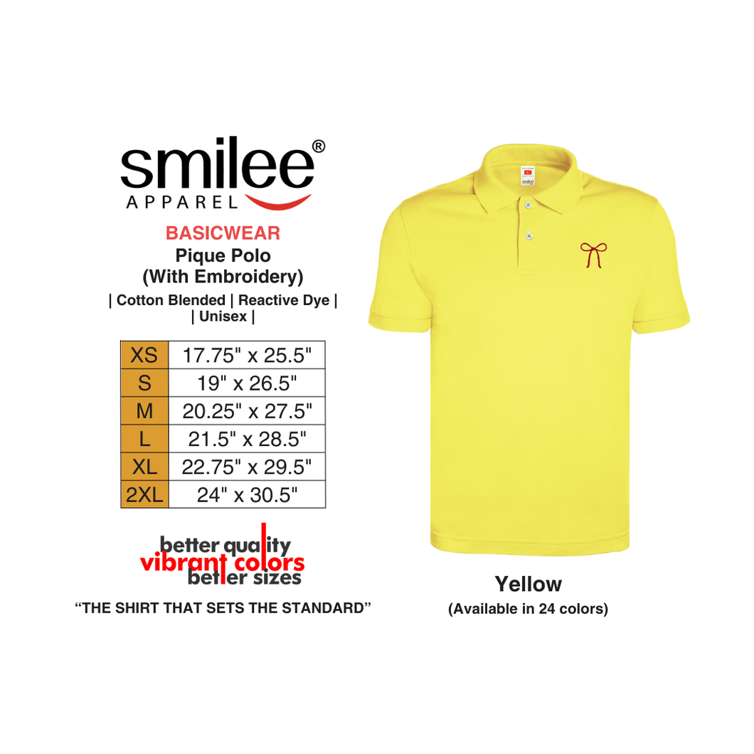 BASIC PIQUE POLO (YELLOW) WITH EMBROIDERY