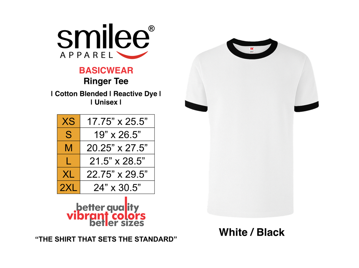 Ringer Basic BASIC RINGER TEE (WHITE/BLACK) – Smilee Apparel