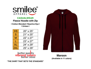 FLEECE HOODIE WITH ZIPPER (MAROON)