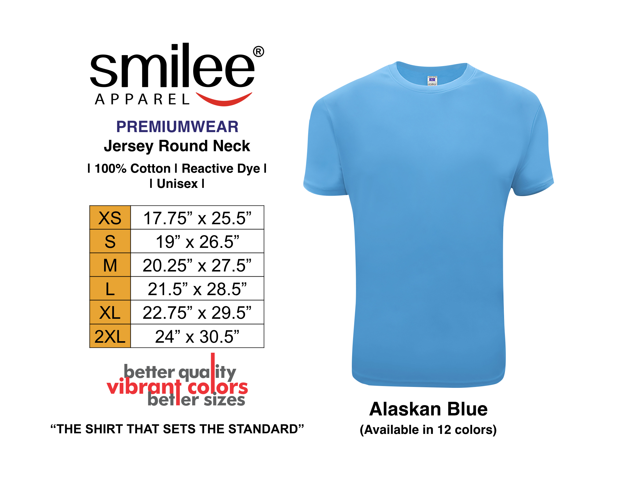 PREMIUM JERSEY ROUND NECK (ALASKAN BLUE)