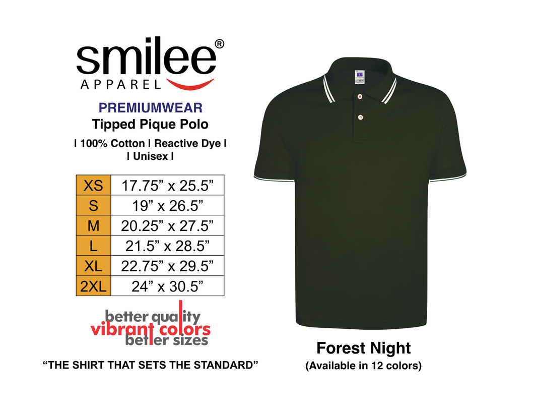 PREMIUM TIPPED PIQUE POLO (FOREST NIGHT)