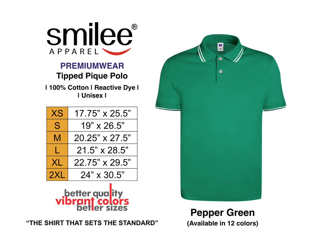 PREMIUM TIPPED PIQUE POLO (PEPPER GREEN)